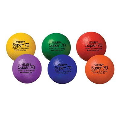 Set of 6 Volley® “Super70” Polyurethane-Covered High-Density Foam Balls, 2.75" (7 cm)