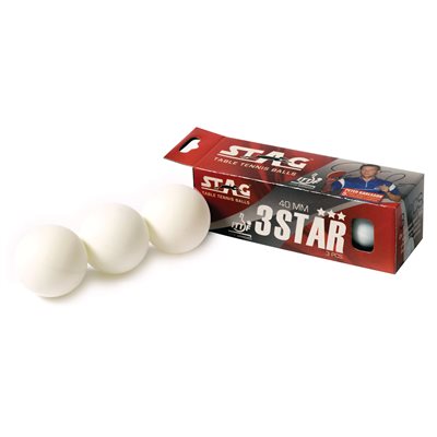 Box of 6 White 3-Stars Table Tennis Balls