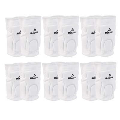 Set of 6 Pairs of White Mikasa® Competition Knee Pads