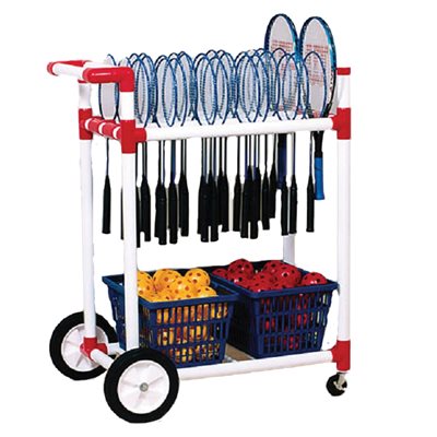 All-Terrain PVC Racket Cart, Capacity of 100 Rackets 