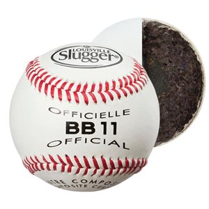 Balle de baseball en cuir, liège et caoutchouc, 9"