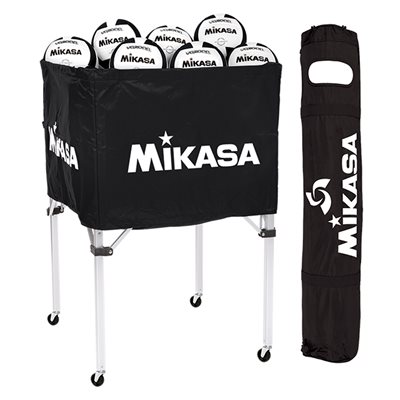 Mikasa® Collapsible Aluminum Ball Cart with Carrying Bag, Capacity of 24 Balls, 40 x 25 x 25" (102 x 63 x 63 cm) 