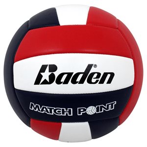 Stitched indoor volleyball, red / white / black