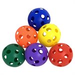 Perforated plastic balls, 3" (7.5 cm), set of 6