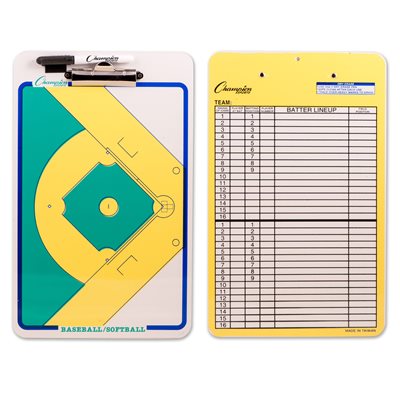 Coach Clipboard, Baseball or Softball, 10 x 16" (25.5 x 40 cm)