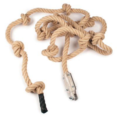 Climbing rope with knots