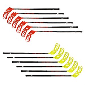 Set of 12 Exel® «Defender» Floorball Ambidextrous Sticks, 33.5" (85 cm)