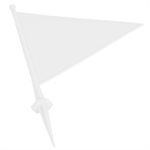 Field flag marker with spike, white