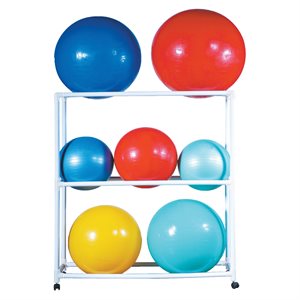 Stability ball rack with wheels