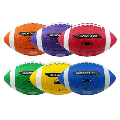 Set of 6 Recreational Going One® Rubber Footballs, Junior #6