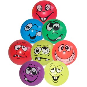 Set of 8 Funny Faces Balls