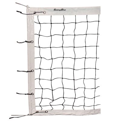 White Going One® Tournament Volleyball Net of 32' (9.75 m), with Steel Cable of 33.5' (10.2 m)