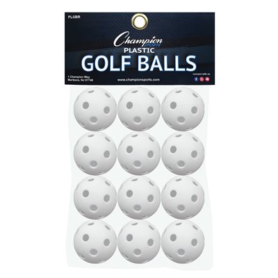 12 perforated plastic golf balls