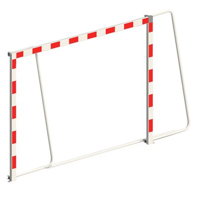 Pair of Foldable Red and White Painted Aluminium Handball Goals