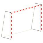 Pair of Foldable Red and White Painted Aluminium Handball Goals