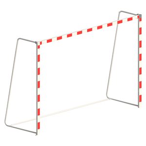 Pair of Foldable Red and White Painted Aluminium Handball Goals