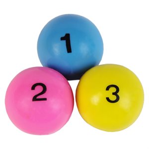 3 numbered juggling balls
