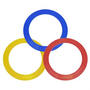 Set of 3 Plastic Juggling Rings, 9.5" (24 cm)