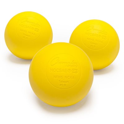 Set of 3 Yellow Official Lacrosse Balls