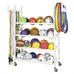 Multisport Plastic Cart, Capacity of 40 Balls, 150 Jump Ropes and 48 Hoops, 61 x 19 x 62" (155 x 48 x 157 cm)