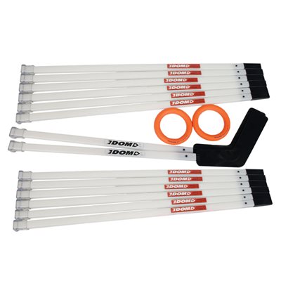 Full Set of DOM® Ringette Sticks with Rings, 44" (112 cm)