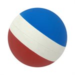 Rubber-Foam Blue, White and Red Bouncy Ball, 3" (7.5 cm)