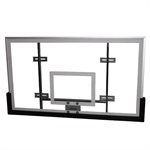 Rectangular Glass Basketball Backboard With Conversion System, Front Mount