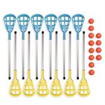 Set of 12 Lacrosse Aluminum Sticks and 12 Balls, 36" (91 cm)