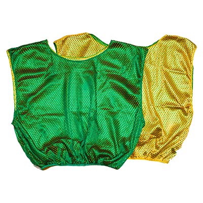 Reversible Yellow and Green Nylon Pinnie for Adults