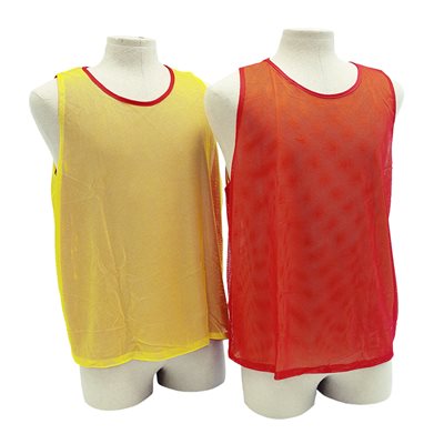 Reversible Pinnie in Stretch Mesh, red / yellow