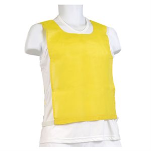 Cotton pinnie, elastic and velcro, yellow