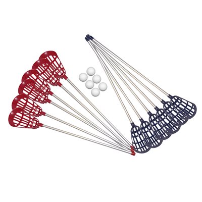 Set of 12 Lacrosse Aluminium Sticks with 6 Balls, 30" (76 cm)