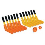 Set of 12 DOM® «Supersafe» Mini-Hockey Player Sticks with Ball and Puck, 11” (28 cm)