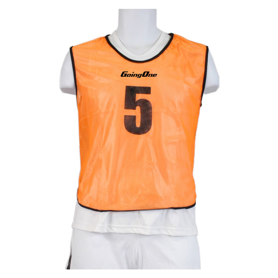 Set of 15 Going One® Orange Mesh Numbered Pinnies