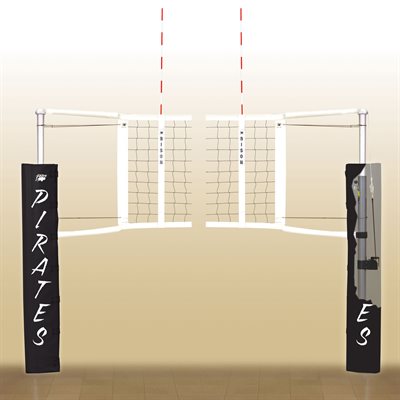 Bison® «CenterLine Elite» Complete Volleyball Set, Aluminum Posts of 3" (7.5 cm), with Foam Protectors