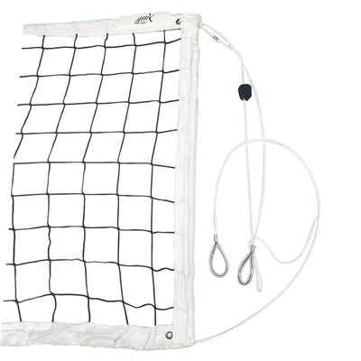 Filet de volleyball de compétition de 9,75 m (32') blanc, avec double câbles en acier