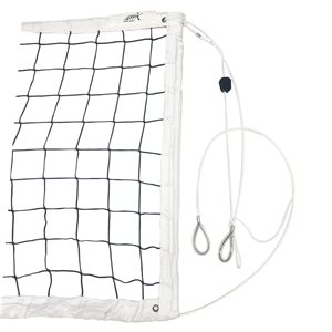 Filet de volleyball de compétition de 9,75 m (32') blanc, avec double câbles en acier