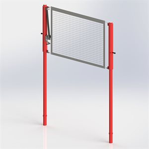 Paire de poteaux de volleyball en aluminium de 8,9 cm (3,5"), réglage télescopique, avec 1 treuil