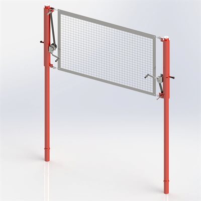 Pair of Aluminum Volleyball Posts of 3" (7.5 cm), Telescopic Adjustment, with 2 Winches