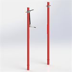 Pair of Economic Aluminum Volleyball Posts of 3.5" (8.9 cm), with 1 Pulley