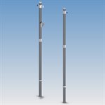 Pair of Glavanised Steel Beach Volleyball Posts of 3.5" (8.9 cm), with 1 Pulley