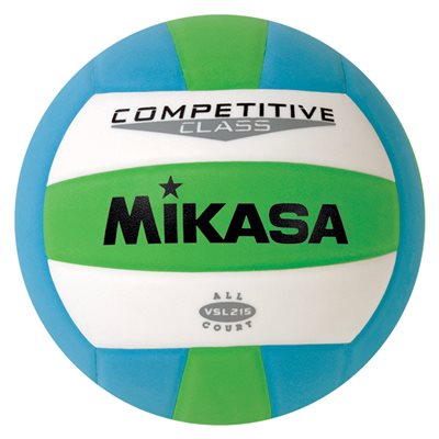 Green, Sky Blue and White Mikasa® «All Court» Indoor and Outdoor Synthetic Leather Volleyball