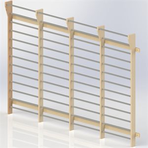 Espalier quadruple, barreaux en acier