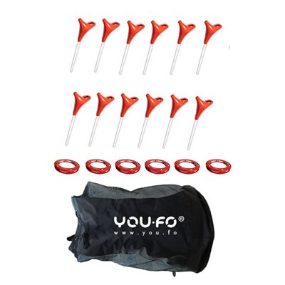 Institutional YOU.FO® Game Set of 12 Plastic Sticks and 6 Rings with Carrying Bag